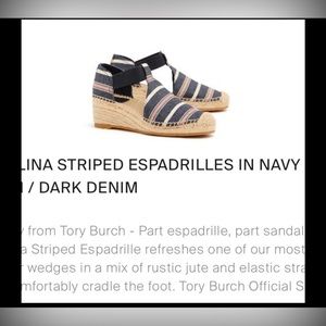 Tory Burch Catalina striped espadrilles. Size 10M original box, never worn.
